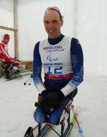 Andy Soule following his fifth place finish in the men's 15 K 12  race at  2014 Winter Paralympic Games in Sochi.