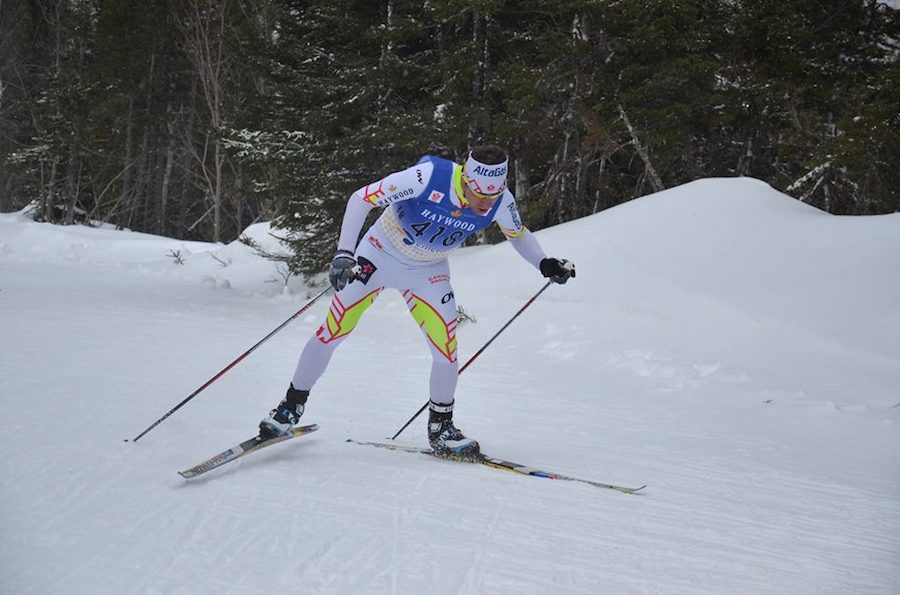 Ivan Babikov (Canadian World Cup Team) racing to a victory in his first race at 2014 Canadian Nationals, two days after his last World Cup race, in the in Tuesday's 15 k freestyle in Corner Brook, Newfoundland. (Photo: Emilie Stewart-Jones)