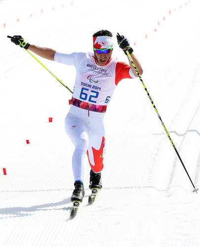 Brian McKeever locking up his eighth-career Paralympic gold and first of the Sochi Winter Games on Monday in the 20 k visually impaired classic race. (Photo Scott Grant/Canadian Paralympic Committee)