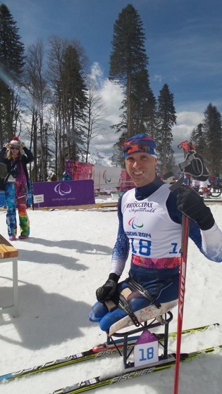 Andy Soule before the start of the men's 10 K.