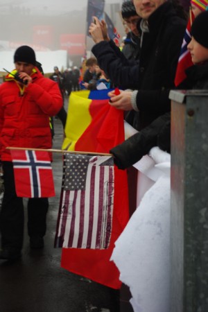 Even in Oslo, there were a few fans who would celebrate Dunklee's podium.