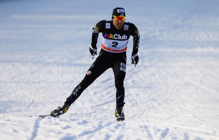 Andy Newell of the U.S. Ski Team skied to a 23rd place in Saturday's qualification round of the 1.5 k freestyle sprint in Lahti, Finland. After loosing both a ski and a pole in his quarterfinal, the 25-year-old finished 25th. (Photo: Fisher/NordicFocus)    