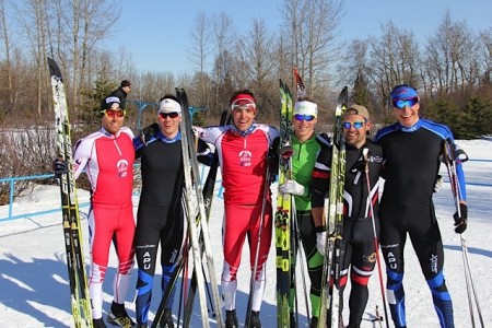 Friends 'til the end: the men's final, all of which placed in the top sixth (from left to right) Andy Newell, Reese Hanneman, Ben Saxton, Pat O'Brien, Dakota Blackhorse-von Jess, and Tyler Kornfield. (Photo: Rob Whitney)