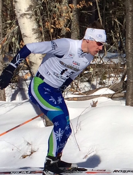 Austin Huneck of the Maine Winter Sports Center racing for New England at Junior Nationals in early March in Stowe, Vt. (Photo: Will Sweetser/MWSC)