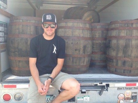 Sylvan Ellefson while picking up barrels recently in Indiana for the 10th Mountain Whiskey & Spirit Company. (Courtesy photo)