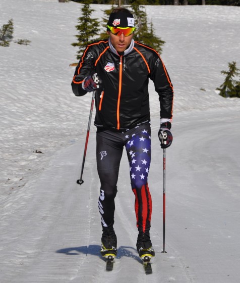 Andy Newell tests pair of Fischer boots while training with the U.S. Ski Team last month in Bend, Ore. In a post Olympic year, the camp serves as an opportunity to try new equipment and sign new contracts. (Photo: Matt Whitcomb)