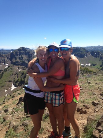 Isabel Caldwell, Anya Caldwell Bean, and Sophie Caldwell (l-r) pose on the top of Mount Blackmore in Bozeman, Mt. during the sisters recent trip to visit Anya. 