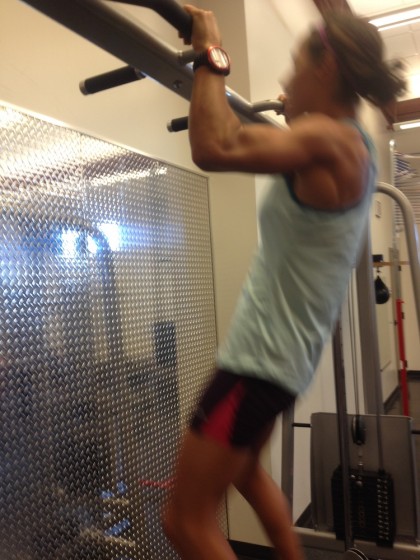 Chelsea Holmes demonstrates a standard pull-up.