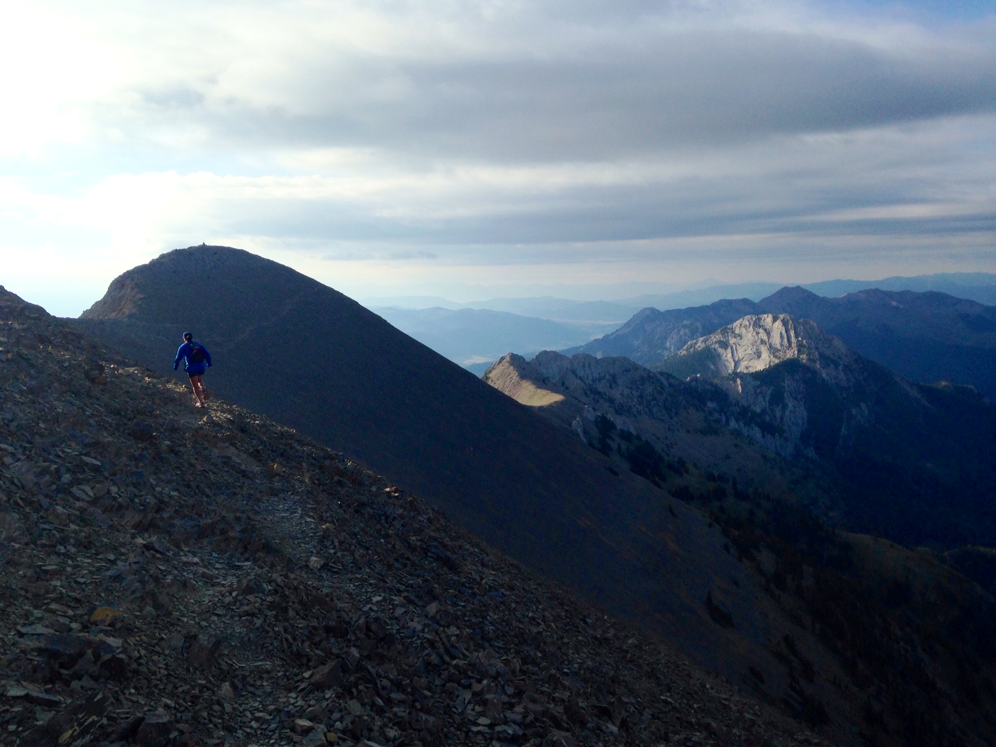 The course of the Bridger Ridge Run looms ahead from the top of Sacajawea Peak in Bozeman, Mont. The Ridge Run is a 20-mile race that traverses the Bridger Range. The race attracts runners from across the country and many from the nordic ski community participate each year. 