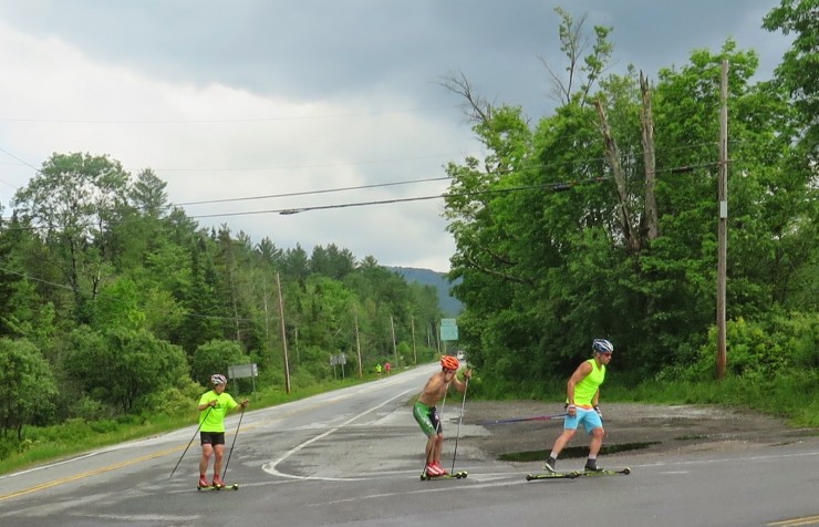 SMST2 skiers during a rollerski workout near Stratton, Vt. (Photo: SMST2)