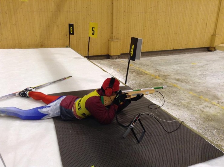 CXC Para Nordic Team member Steve Baskis training with U.S. Paralympics Nordic Program in the ski tunnel in Torsby, Sweden, earlier this month. (Photo: CXC Skiing/Facebook)