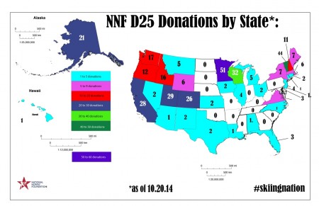 NNF's D25-donation tally by state, with director David Knoop emphasizing the importance of the number of donors over the fundraising amount. "There's a national appetite for this," he says.