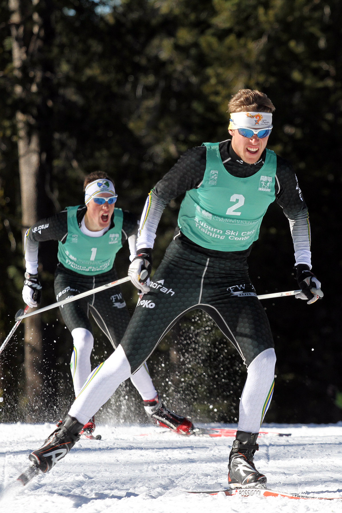 Spencer Eusden (l) and Patrick Johnson (r) racing at the Auburn Ski Club in 2013. (Photo: Mark Nadell/MacBeth Graphics)