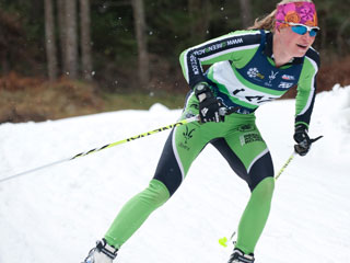 GRP and USBA athlete Hannah Dreissigacker at the Opener, 2012. The Opener field is one of our most diverse! (Photo: Craftsbury Outdoor Center)