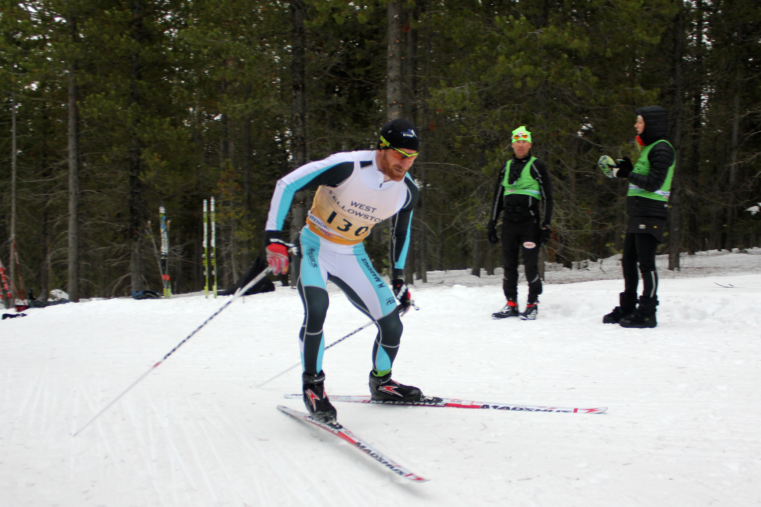 Brian Gregg (Team Gregg/Madshus) finished second in Saturday's SuperTour 15 k freestyle in West Yellowstone, Mont.  