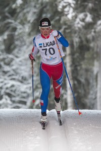 Petra Novakova of the Czech Republic racing to a 39-second win in the women's 10 k classic FIS race on Sunday in Gallivare, Sweden. (Photo: SportEventGallivare)