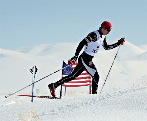 Noah Hoffman en route to a podium finish in the 2012 U23 Championships.