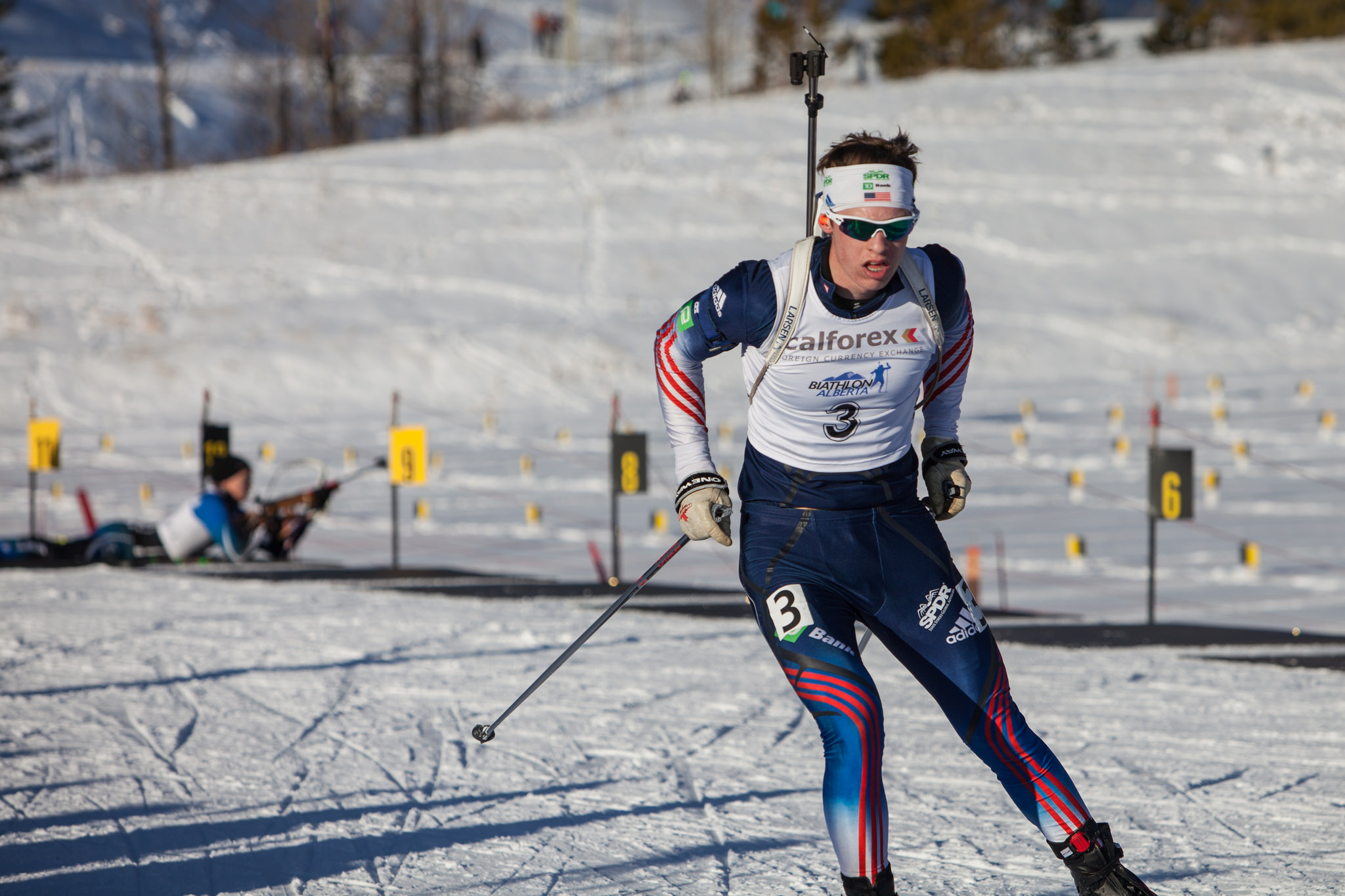 Former US Biathlon development skier Paul Everett (Methow Valley Biathlon) racing in December 2014.