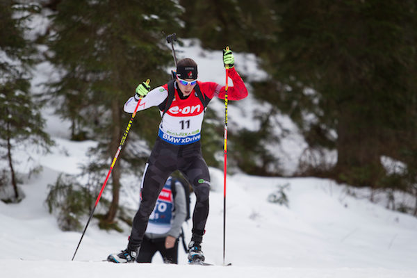 Canada's Rosanna Crawford clocked the tenth-fastest course time today to finish fourth in the 7.5 k sprint in Pokljuka, Slovenia. Photo: Christian Manzoni/NordicFocus.com.