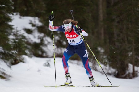 Susan Dunklee finished 19th in the sprint, with two penalties. Photo: USBA/NordicFocus.com.