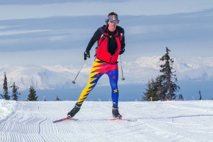 Lars Spurkland skis to second-place in the 100-kilometer Homer Epic in 2013. (Photo: Don Pitcher)