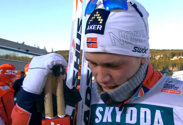 Pål Golberg after winning his first individual World Cup race in December 2013. (Photo: NSF)