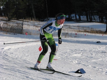 Caitlin Patterson (Craftsbury Nordic Ski Club)   skiing to an 11th place qualifying position during the women's SuperTour sprint classic at Bohart Ranch near Bozeman, Mont. She would eventually finish third in the final. 