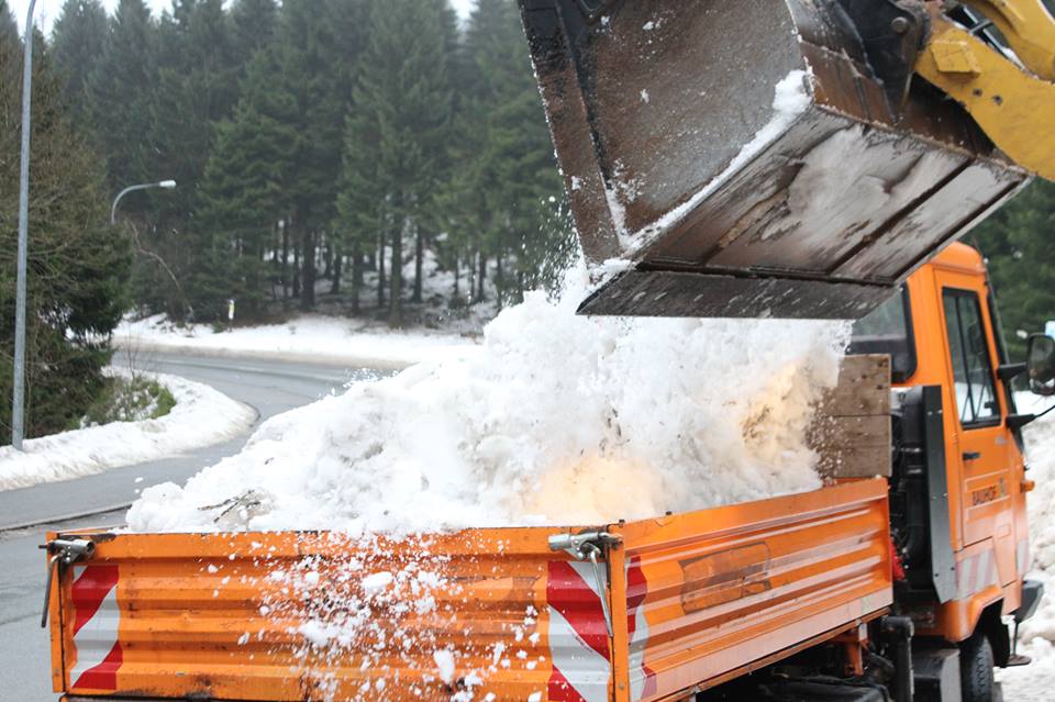 Last year, the Oberstdorf, Germany, organizers had to harvest snow in order to pull off the opening stages of the Tour de Ski. Photo: Weltcup-Oberhof.de.