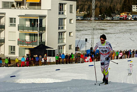 Canadian Alex Harvey on his way to 17th in the World Cup 15 k classic today in Davos, Switzerland.