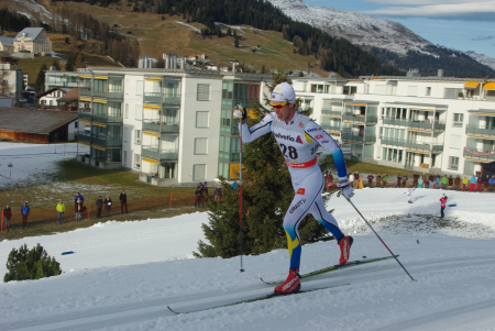 Marcus Hellner - here finishing 29th in the World Cup 15 k classic in Davos, Switzerland, in December - has struggled this season. But he eked out a win at National Championships in the skiathlon.