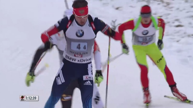 Russia's Anton Shipulin laps several teams en route to a 20-second victory for the Russian men's team in Saturday's 4 x 7.5 k relay in Hochfilzen, Austria.