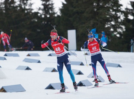 Tim Burke (USA, bib 45) in the penalty loop. He was not alone there today. (Photo: USBA/NordicFocus.com)