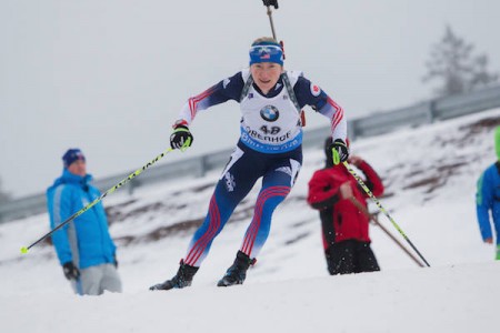 Hannah Dreissigacker (USA) finished 37th in the sprint with two penalties. (Photo: USBA/NordicFocus.com)