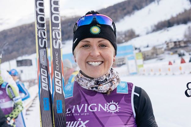 Holly Brooks at the Pro Team Tempo, which opened the Swix Ski Classics season in mid-December in Livigno, Italy. (Photo: Swix Ski Classics)