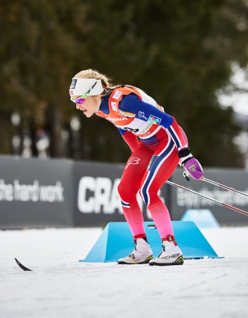 Therese Johaug (NOR) on her way to third place.  (photo: Fischer/Nordic Focus)