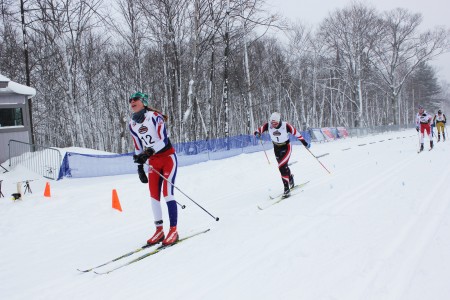 Katharine Ogden (SMS) winning the women's classic-sprint B-final on Tuesday at U.S. Cross Country Championships in Houghton, Mich.