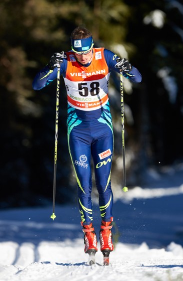 Alexey Poltoranin (KAZ) racing for the Tour de Ski in Cortina-Toblach (ITA) (photo: Fischer/NordicFocus)