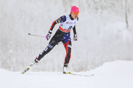 Sophie Caldwell placed 22nd overall in Saturday's World Cup classic sprint in Östersund, Sweden. Here she is pictured during the 2015 Rybinsk, Russia sprint, where she took seventh.   (Photo: NordicFocus)
