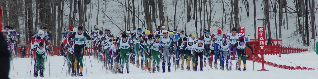 Competitors begin the 20k classic mass start at the Bates Carnival (photo: Silke Hynes)