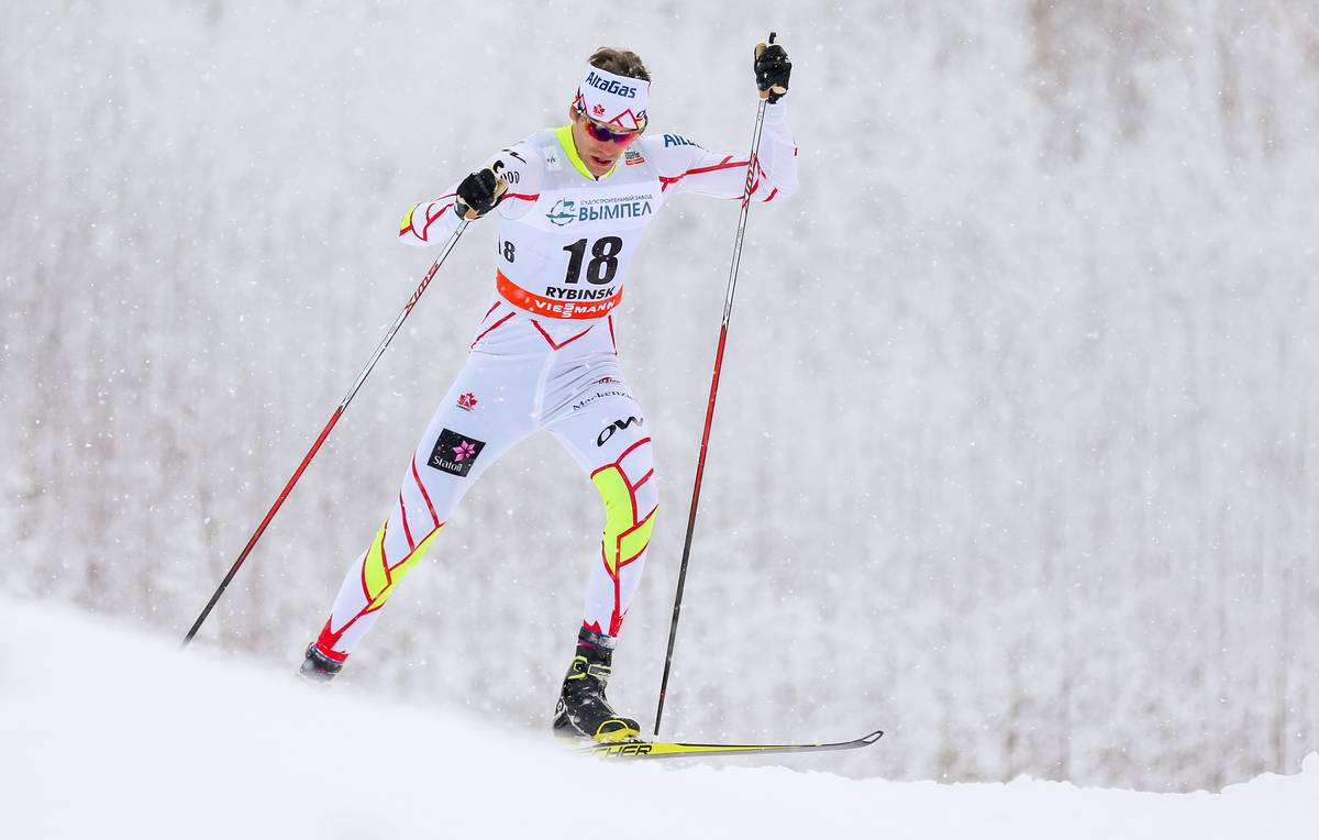 Canada's Len Valjas skied to 42nd in the qualifier of the 1.3 k freestyle sprint in Rybinsk, Russia. (Photo: Fischer/Nordic Focus)