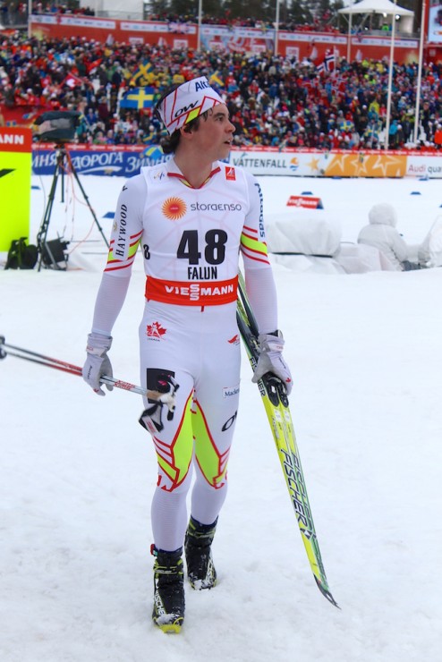 Jess Cockney after his final race of 2015 World Championships, the 15 k freestyle, in which he placed 57th in Falun, Sweden.