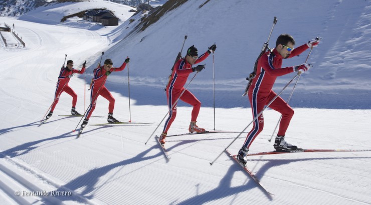 The Spanish Biathlon National Team, which Carlos Lannes trained with, including Diego Ruiz (a three-time Olympian and one of Spain's top cross-country skiers), Ismael Bouza and Pablo Bouzas. (Courtesy photo) 