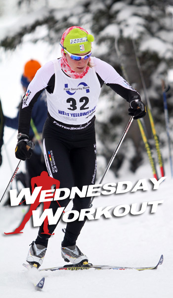 2010 U.S. Olympian Caitlin Compton, now Caitlin Gregg, racing in West Yellowstone in November 2010.