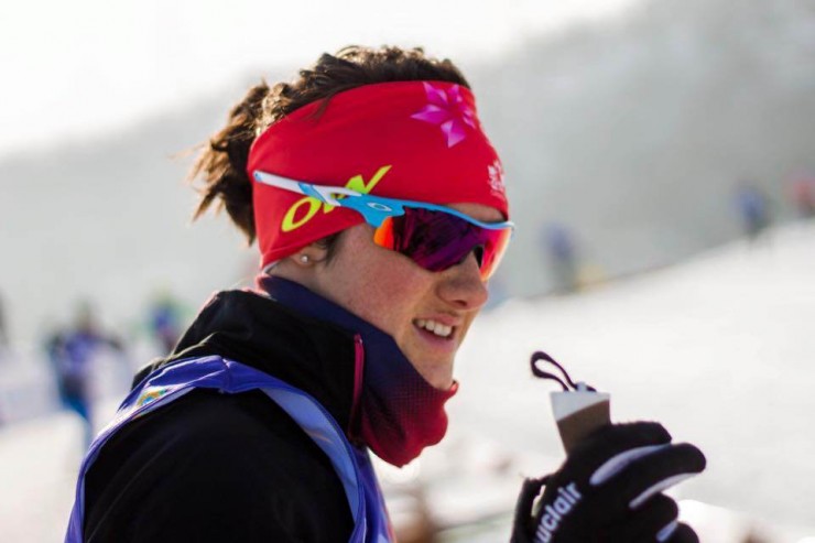 Olivia Bouffard-Nesbitt (Rocky Mountain Racers) at U23 World Championships last week in Almaty, Kazakhstan. There, the 22-year-old Bouffard-Nesbitt posted the best result of her career (12th in the 15 k skiathlon) and was thus named to the Canadian World Championships team. (Photo: Raphaël Couturier)