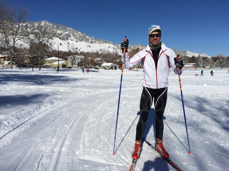 Carlos Lannes, now a coach with the Boulder Nordic Junior Racing Team, skiing last November near Boulder, Colo. (Courtesy photo)