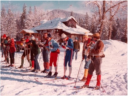 Seeley Lake, Montana, has a long history of ski racing.  This is a photo of the start 1983 OSCR race. (Courtesy Seeley Lake Pathfinder)