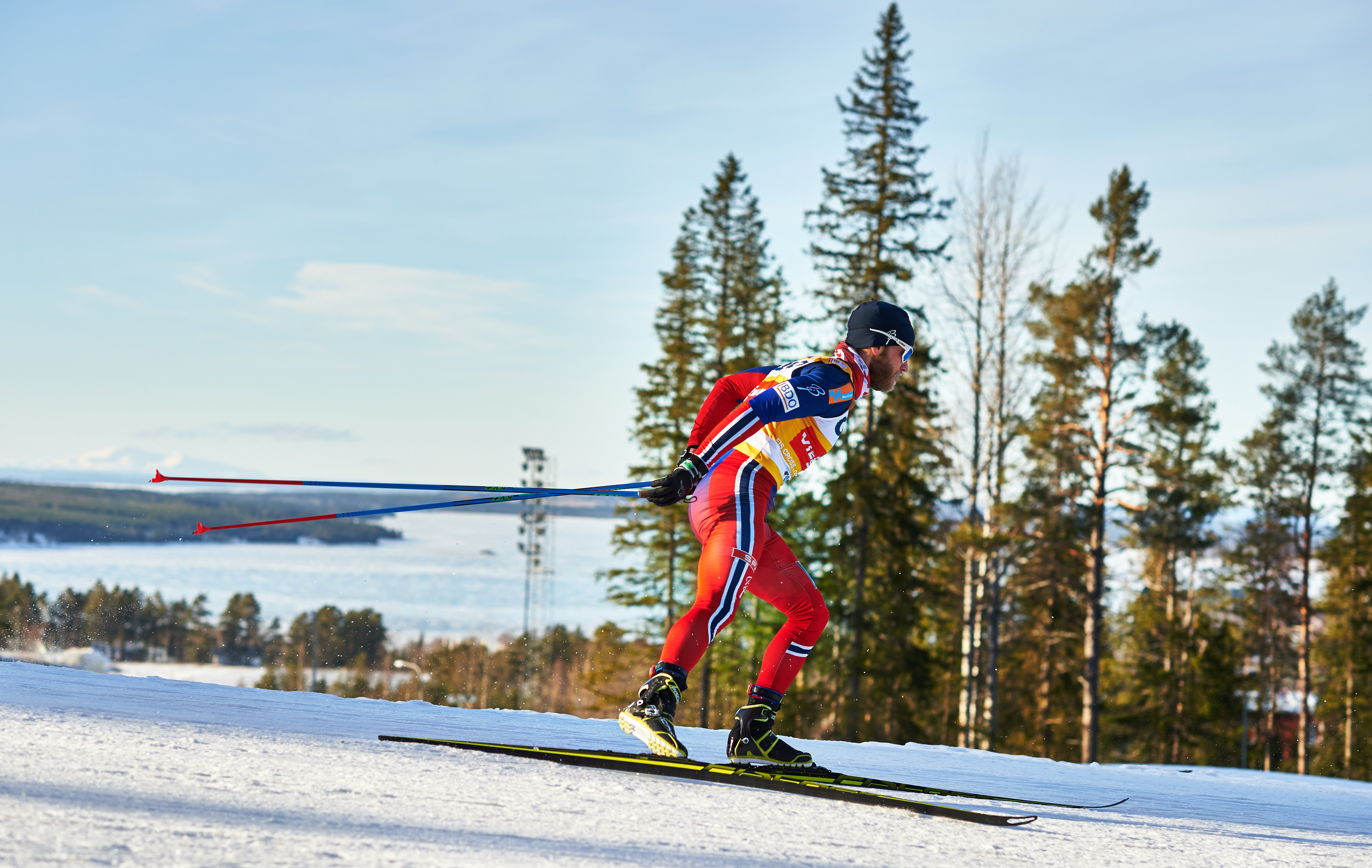 Martin Johnsrud Sundby placed 12th in the 15 k skate World Cup in Oestersund, Sweden, in February 2015 - one day after FIS decided to cancel his scheduled Anti-Doping Hearing Panel and instead subject him to lab tests to determine how much salbutamol showed up in a urine sample after using a nebulizer as he had described. That trial eventually took place in April, long after the World Cup season (and Sundby's victory for the overall title) had wrapped up. (Photo: Fischer/Nordic-Focus.com)