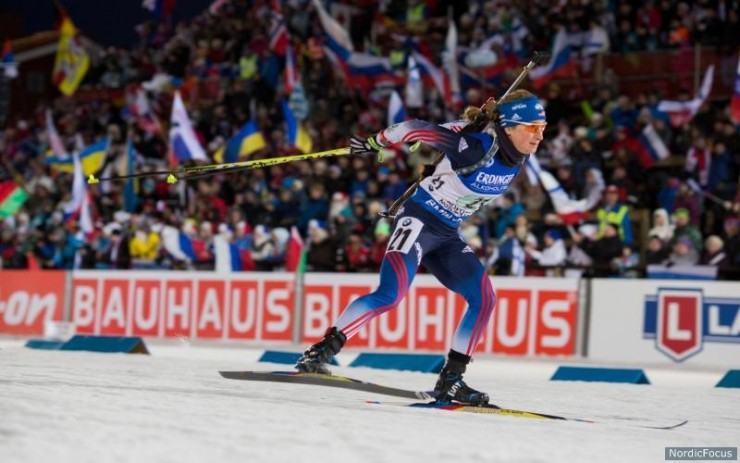 Hannah Dreissigacker (US Biathlon) achieved a career-best 14th in the last sprint of the season in Khanty-Mansiysk, Russia. She is pictured at IBU World Championships on March 13 in the women's relay. (Photo: USBA/NordicFocus)