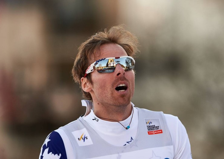 Andy Newell (U.S. Ski Team) at the 1.3 k classic sprint in Drammen, Norway. He placed sixth in his semifinal for 12th overall. (Photo: Fischer/NordicFocus)