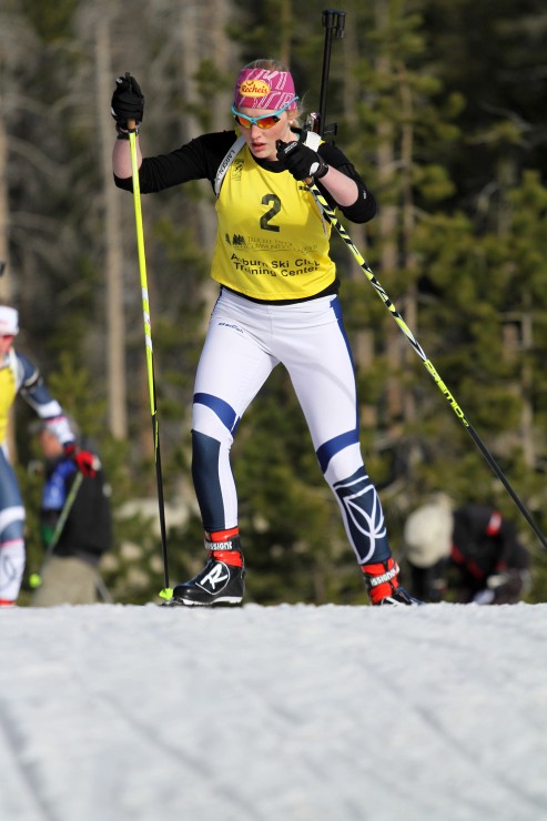 Maddie Phaneuf (Maine Winter Sports Center/USBA "X" Team) won the junior women's sprint, earned bronze in the senior women's pursuit, and raced the second leg of the winning mixed relay. She was also the most accurate shooter of the series. (Photo: Mark Nadell/MacBeth Graphics)
